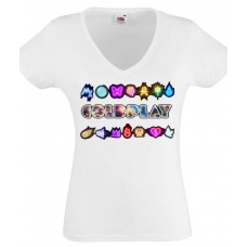 COLDPLAY LOGO Бяла Дамска тениска